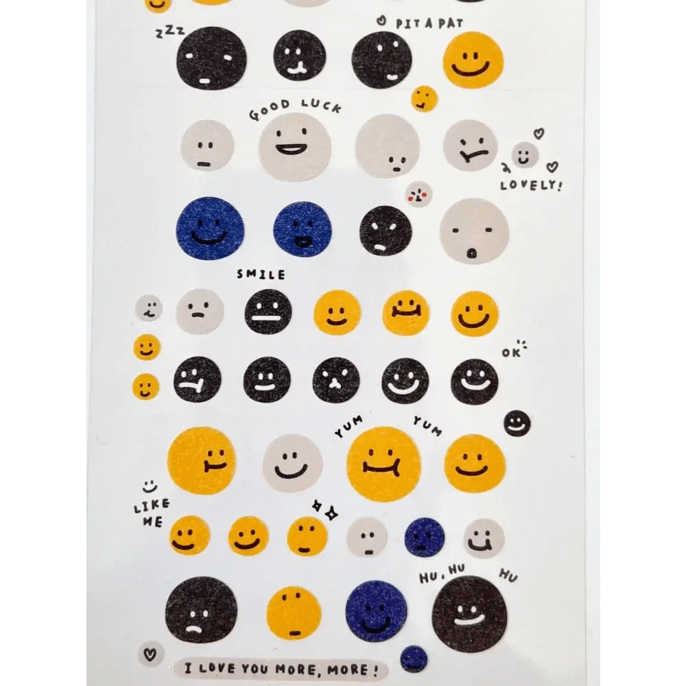 BCmini Sticker Sheet Smile "Hu Hu" Face Sticker Sheet