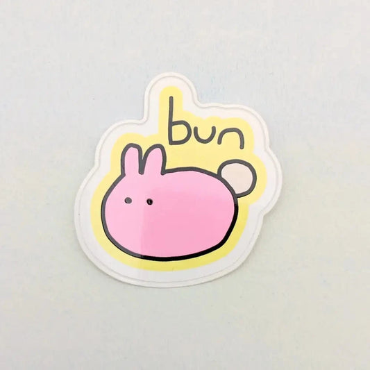 Just Peachy Press Vinyl Stickers Bun - Poorly Drawn Bunny 2" Vinyl Sticker