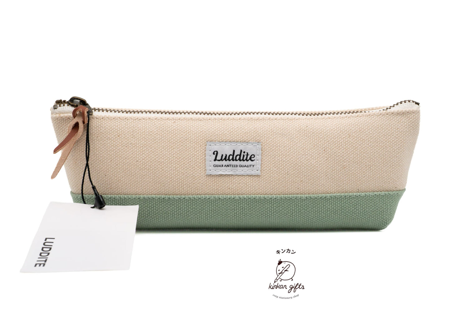 LUDDITE Co. Natural/Sage Green Luddite Two-Tone Pen Case