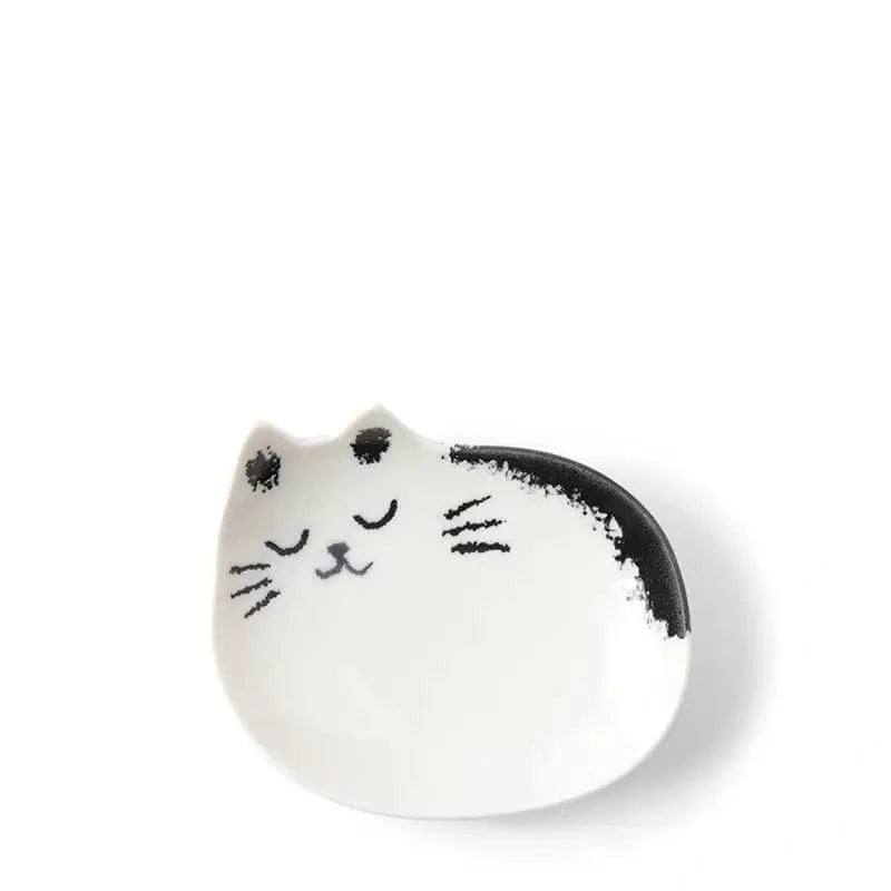 Miya Company Bowls, Plates & Dishes Plate Small Cat Black & White