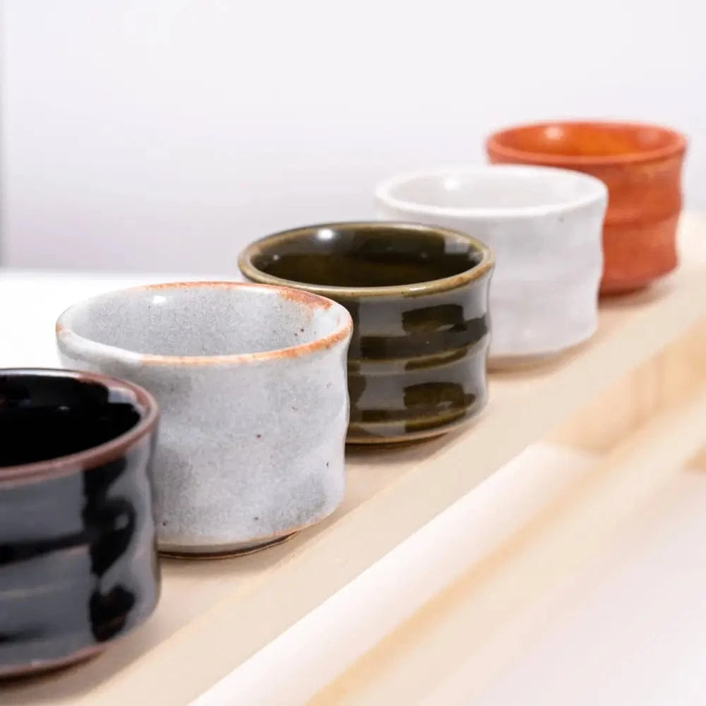 U PLUS INC Cups & Mugs Mino Ware Set of 5 Sake Cup Gift Set