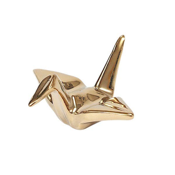 Urban Tokyo Origami Crane Porcelain Chopsticks Rest 2"L Gold (12/288)