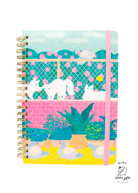 Zoomy BUNGU Notebooks & Notepads Cat & Pidgeon KINGJIM Notebook - Hitotoki Ring Notebook