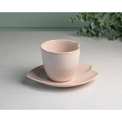 Aprikalife Cups & Mugs Pink LOVE Ceramic Tea Cup with Saucer, Japanese Cup