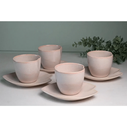 Aprikalife Cups & Mugs Pink LOVE Ceramic Tea Cup with Saucer, Japanese Cup