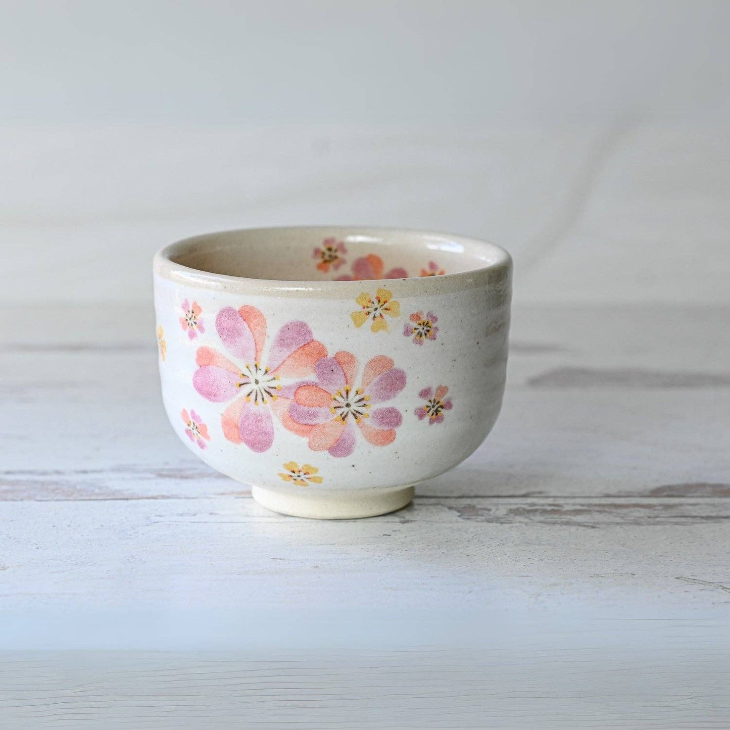 Aprikalife Japanese Pink Sakura Ceramic Matcha Bowl