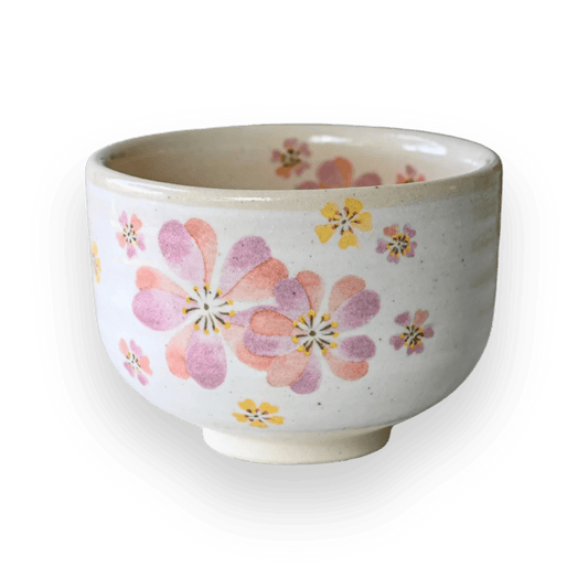 Aprikalife Japanese Pink Sakura Ceramic Matcha Bowl