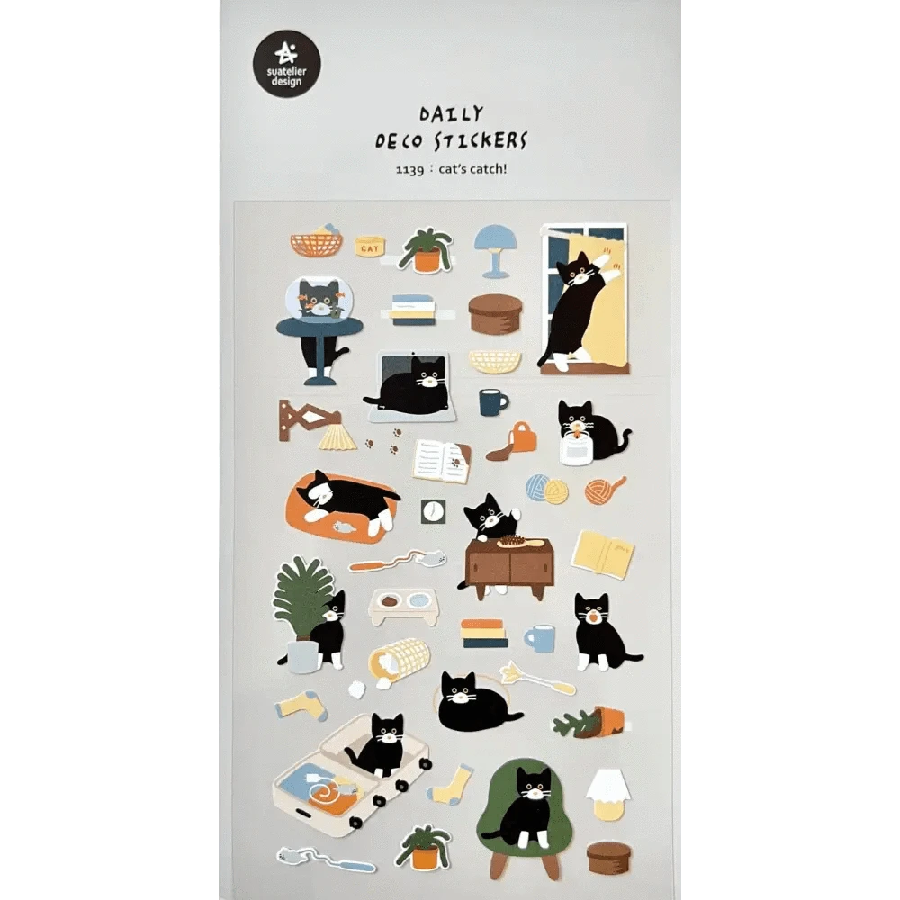 BCmini Sticker Sheet CATS CATCH DAY STICKERS