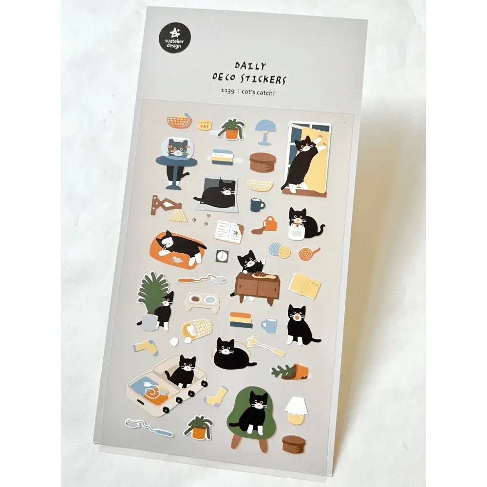 BCmini Sticker Sheet CATS CATCH DAY STICKERS