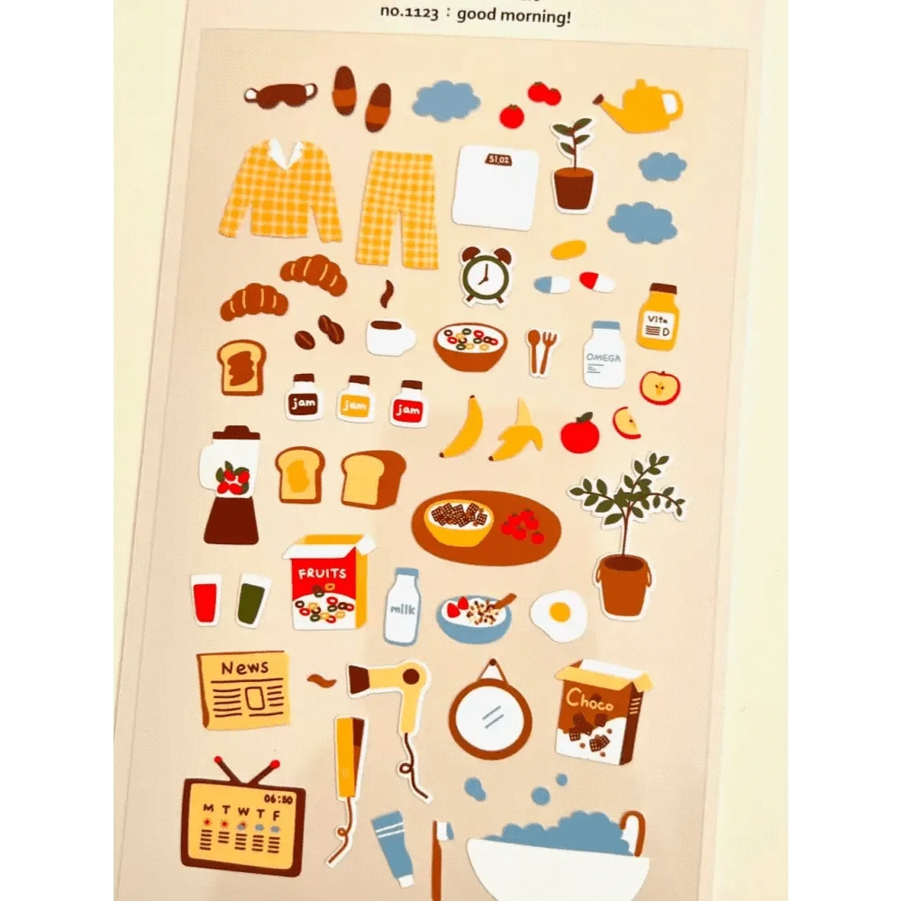 BCmini Sticker Sheet Good Morning Routine Sticker Sheet
