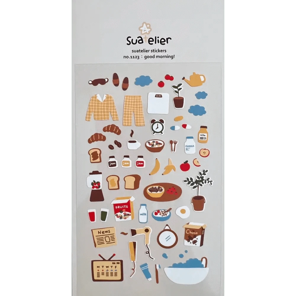 BCmini Sticker Sheet Good Morning Routine Sticker Sheet