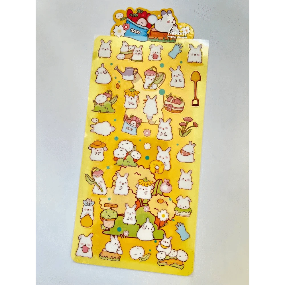 BCmini Sticker Sheet Nekoni - Bunny Garden Sticker Sheet