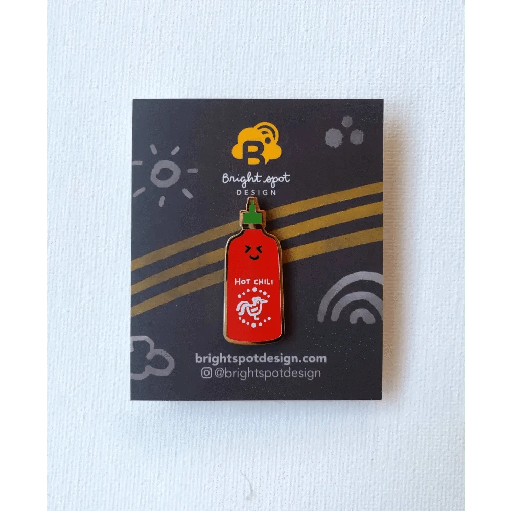 Brightspot Design enamel pin Silly Sriracha Enamel Pin
