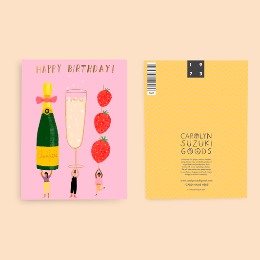 Carolyn Suzuki CHAMPAGNE WISHES - Birthday Card
