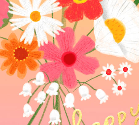 Carolyn Suzuki Greeting Cards HAPPY BOUQUET - Wedding Card