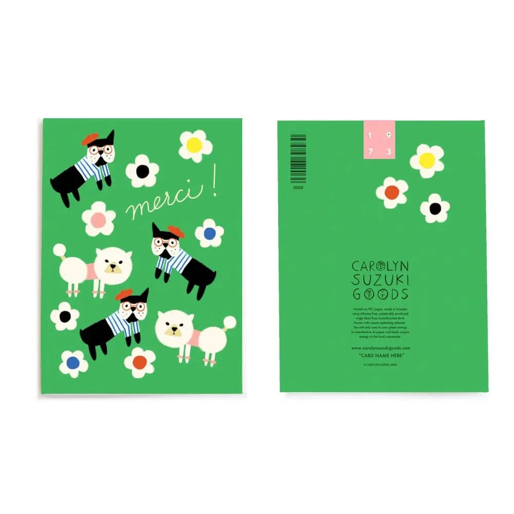 Carolyn Suzuki Greeting Cards MERCI BEAUCOUP - Thank You Card