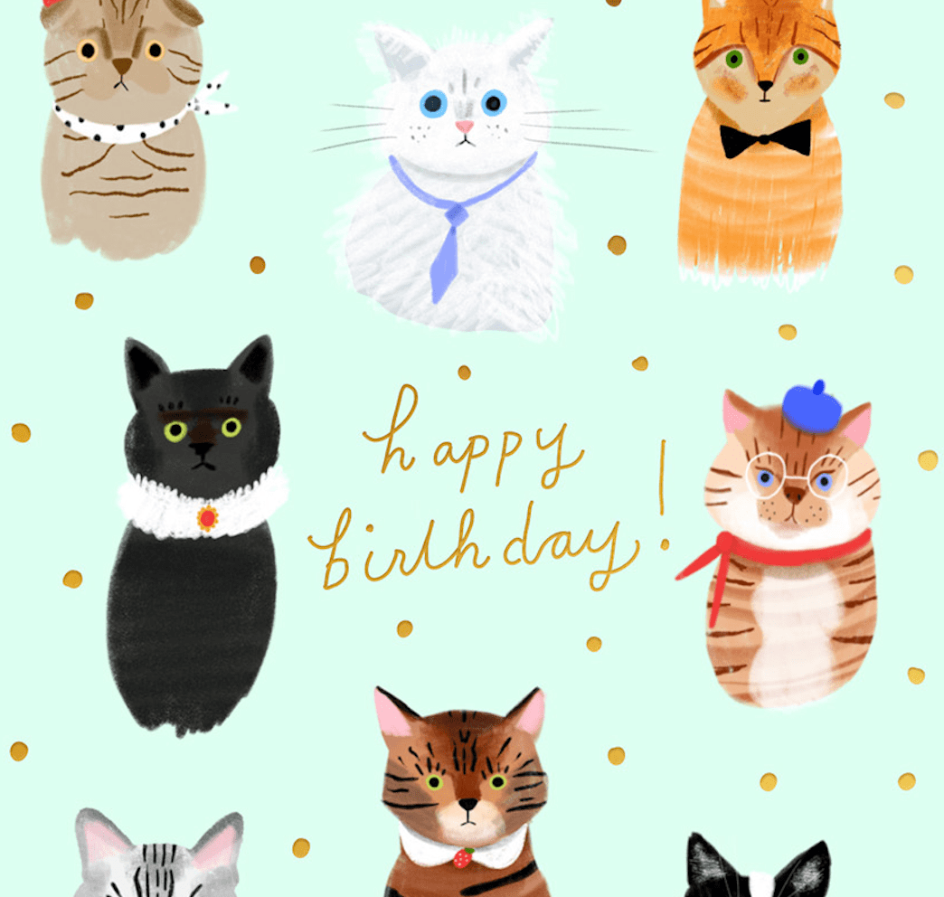 Carolyn Suzuki PARTY CATS  - Birthday Card