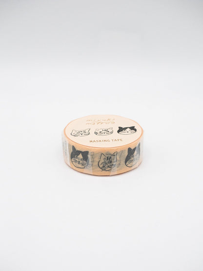 EL COMMUN Washi Tape Rosette (Yellow) Miyuki Matsuo Cat Face Washi Tape