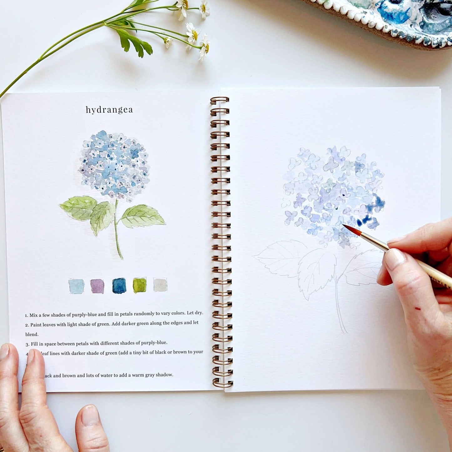 emily lex studio Flowers watercolor workbook