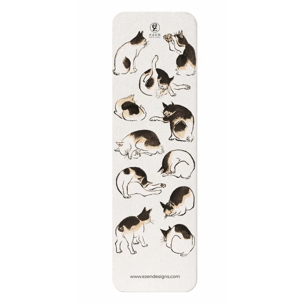 Ezen Trade bookmarks CATS (C.1830) BLACK: Japanese Bookmark