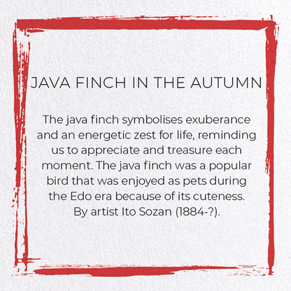 Ezen Trade JAVA FINCH IN THE AUTUMN: Japanese Greeting Card