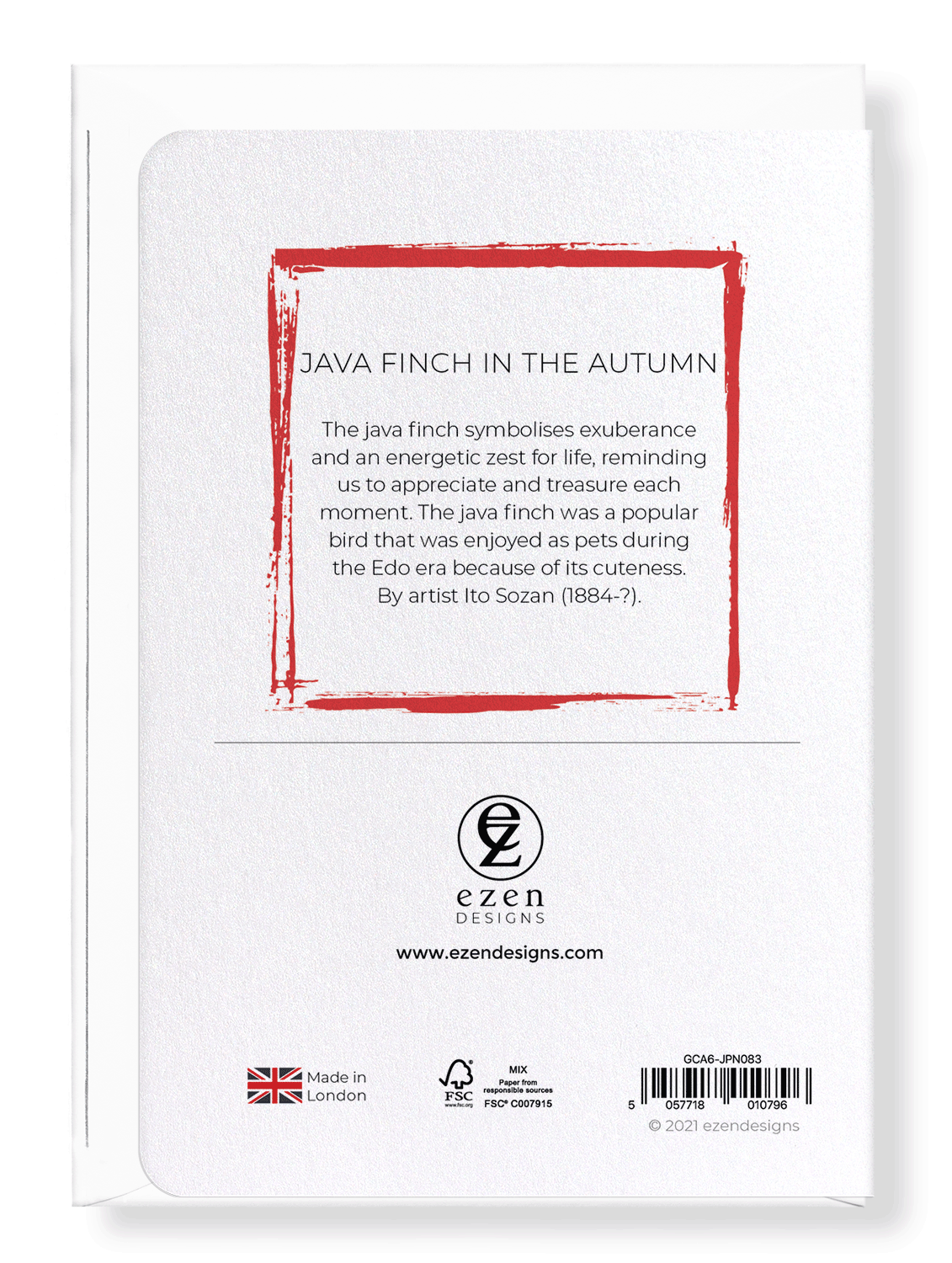 Ezen Trade JAVA FINCH IN THE AUTUMN: Japanese Greeting Card
