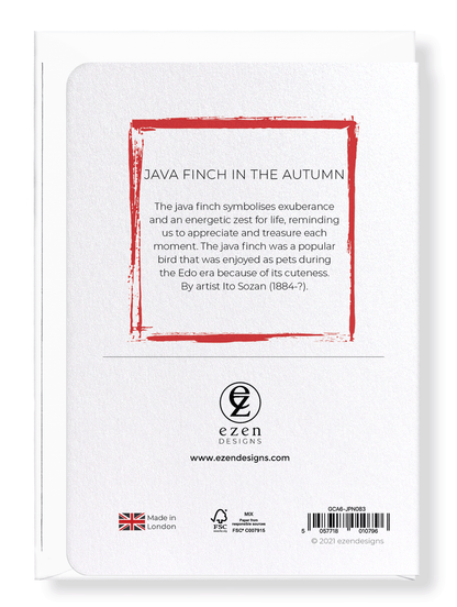 Ezen Trade JAVA FINCH IN THE AUTUMN: Japanese Greeting Card