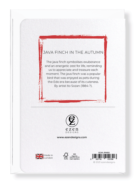 Ezen Trade JAVA FINCH IN THE AUTUMN: Japanese Greeting Card