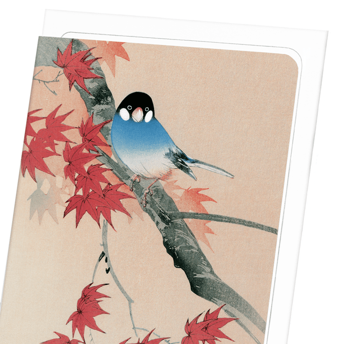 Ezen Trade JAVA FINCH IN THE AUTUMN: Japanese Greeting Card