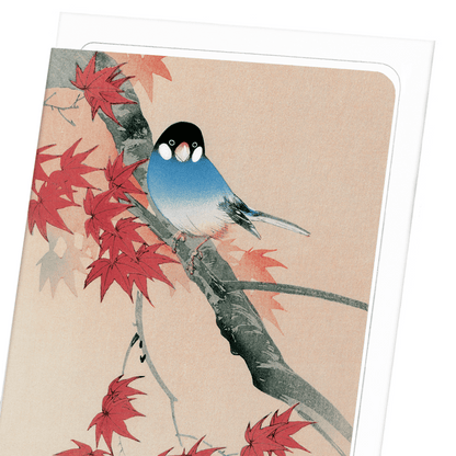 Ezen Trade JAVA FINCH IN THE AUTUMN: Japanese Greeting Card