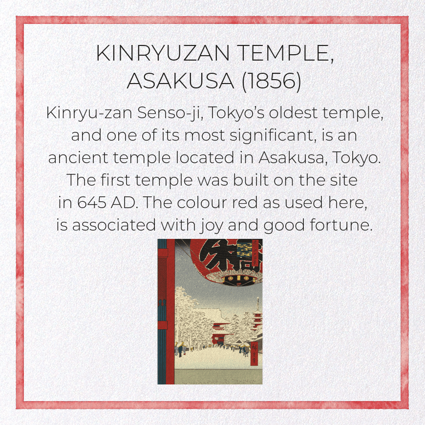 Ezen Trade KINRYUZAN TEMPLE, ASAKUSA (1856): Japanese Greeting Card