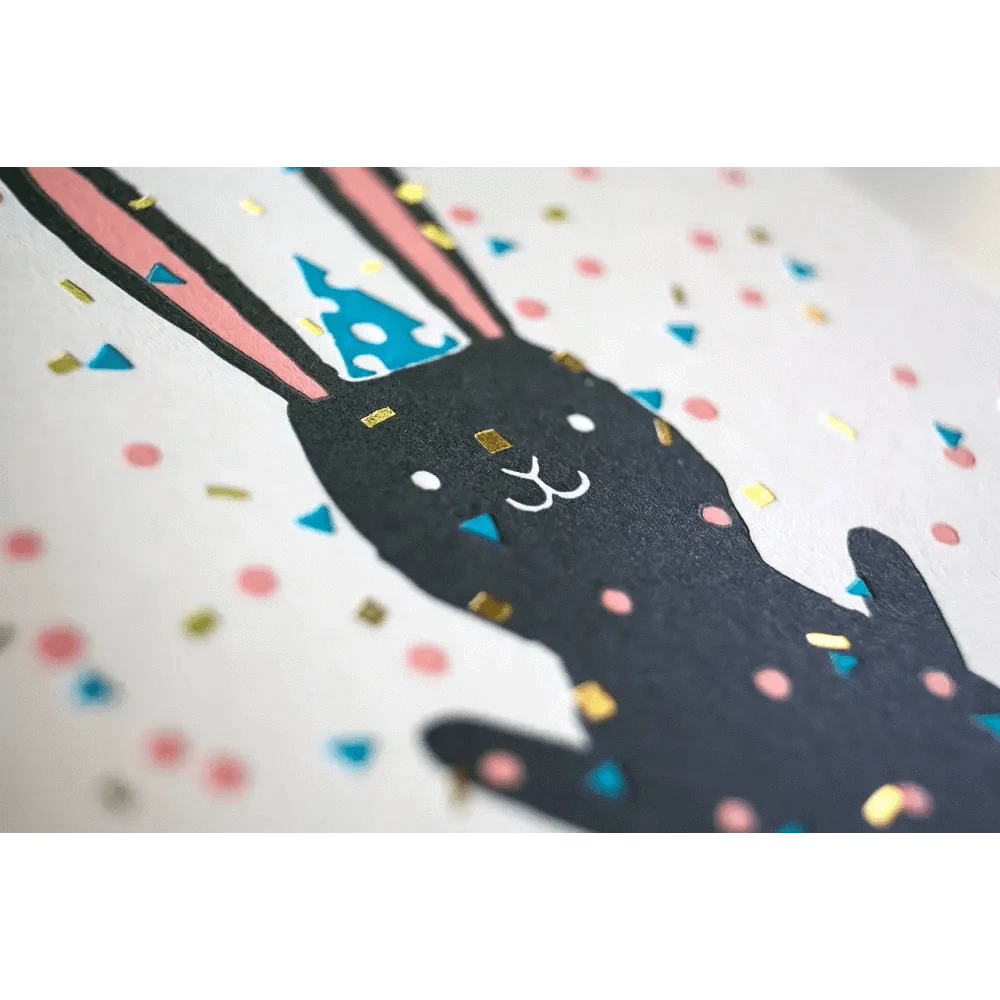 Fugu Fugu Press Greeting Cards Confetti Bunny Card