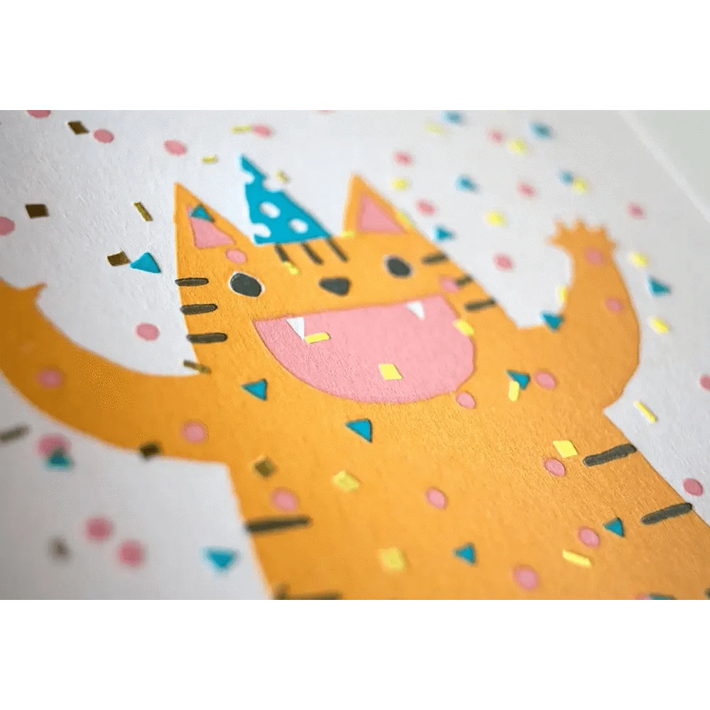 Fugu Fugu Press Greeting Cards Confetti Cat Card