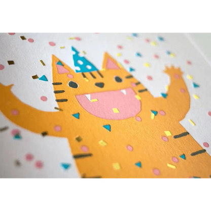 Fugu Fugu Press Greeting Cards Confetti Cat Card