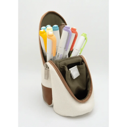 Fuji stationery Pen & Pencil Cases Ivory Sma-Sta Standing Pen Case - Canvas