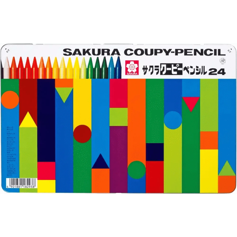 Fuji stationery Pencils 24 colors of cool-pea pencils (in a can) SAKURA CRAY-PAS 24-Color Pencil Set