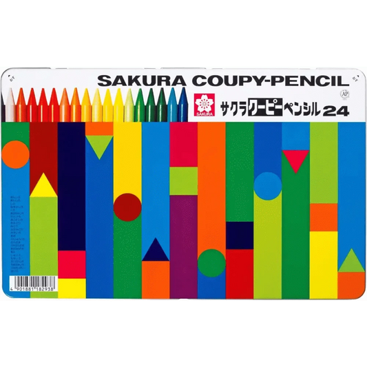 Fuji stationery Pencils 24 colors of cool-pea pencils (in a can) SAKURA CRAY-PAS 24-Color Pencil Set