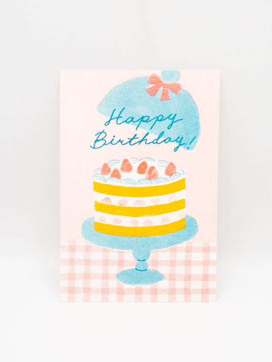 FURUKAWASHIKO Furukawa Shiko x Jam Retro Printed Postcard - Happy Birthday Gingham Cake