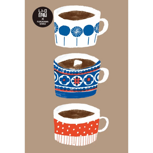 FURUKAWASHIKO Greeting Cards Coffee Cups - Retro Printed Postcards