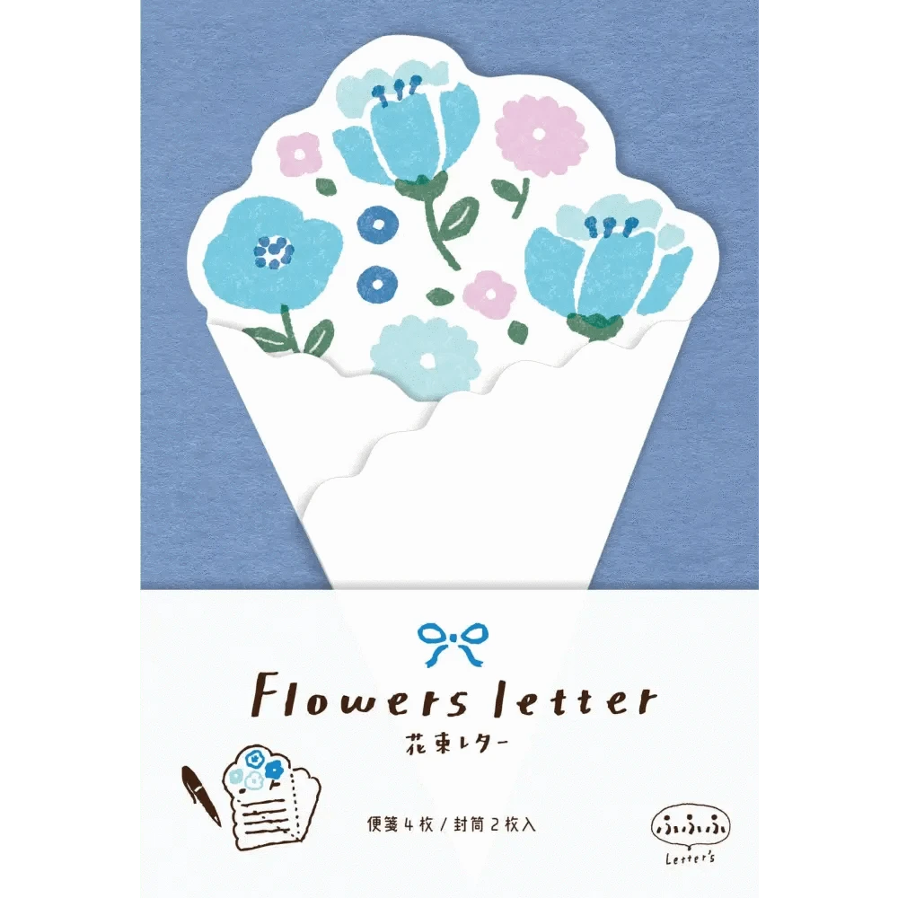 FURUKAWASHIKO Letter Sets Blue Flowers Letter Set