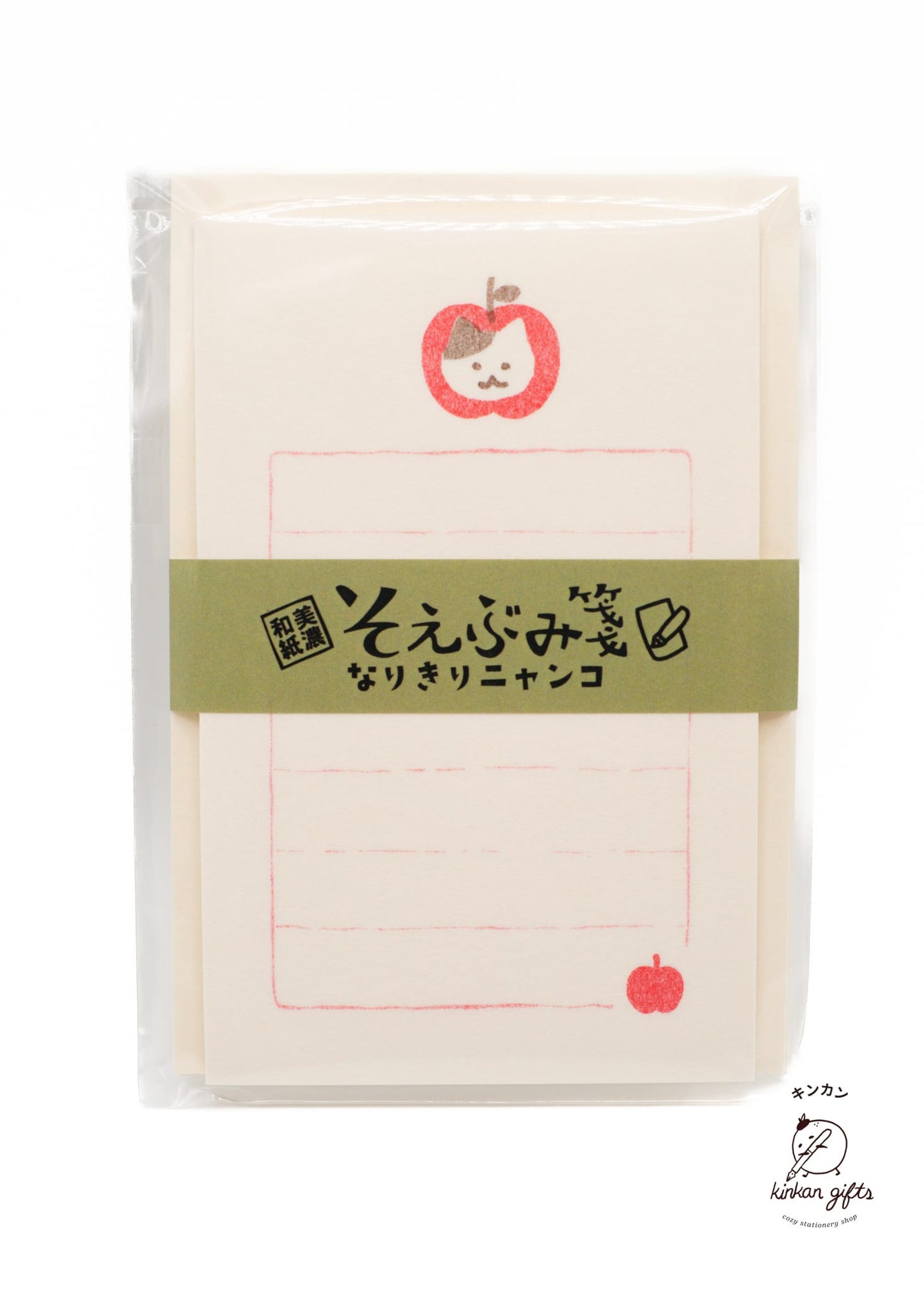 FURUKAWASHIKO Letter Sets Furukawashiko Mini Letter Set - Apple and Cat Head