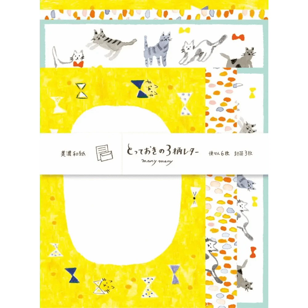 FURUKAWASHIKO Letter Sets Many Many Cat Letter Set - 3 Patterns -  Furukawa Shiko