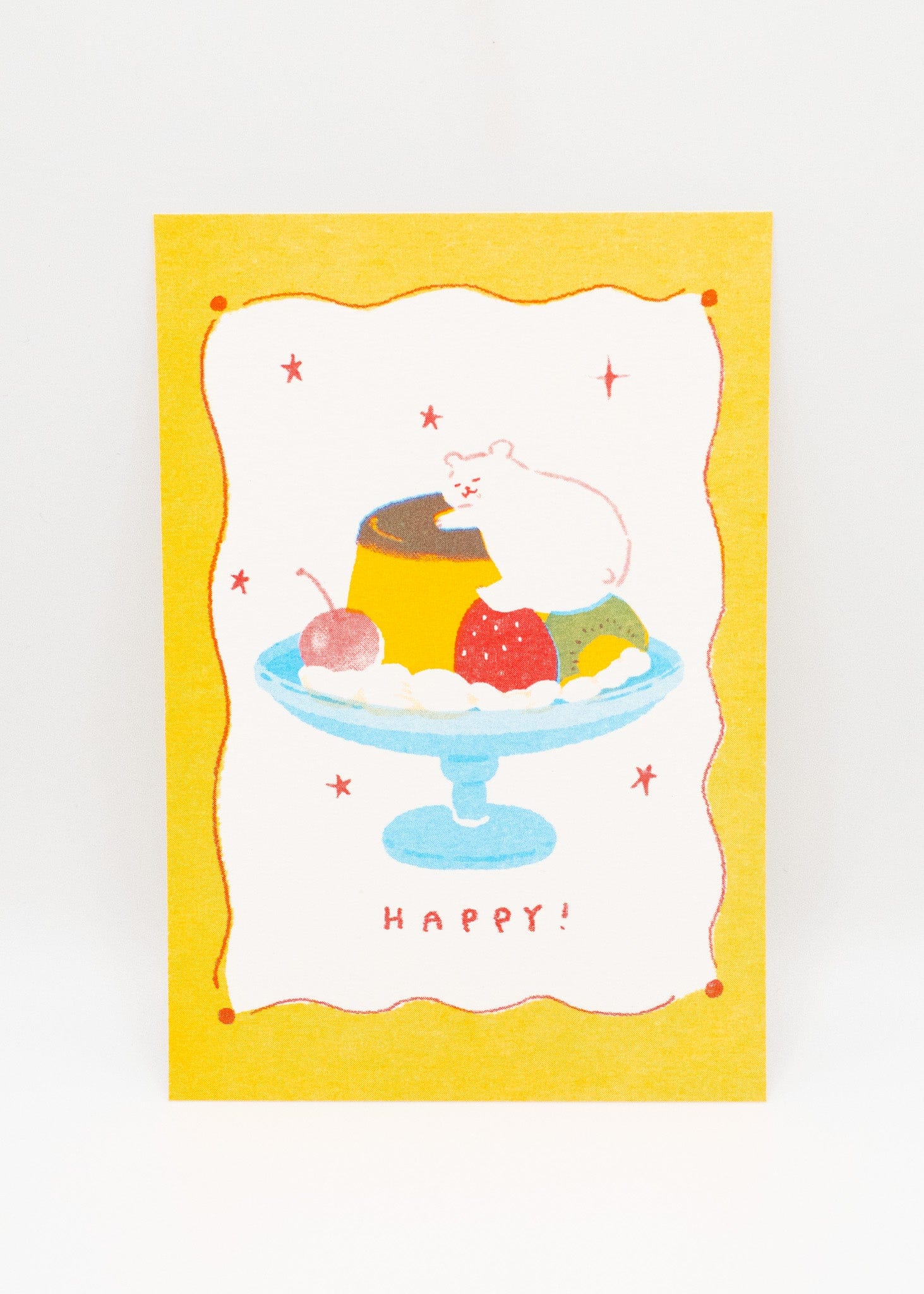 FURUKAWASHIKO Polar Bear Flan Furukawa Shiko x Jam Retro Printed Postcard - Cream Animals Series