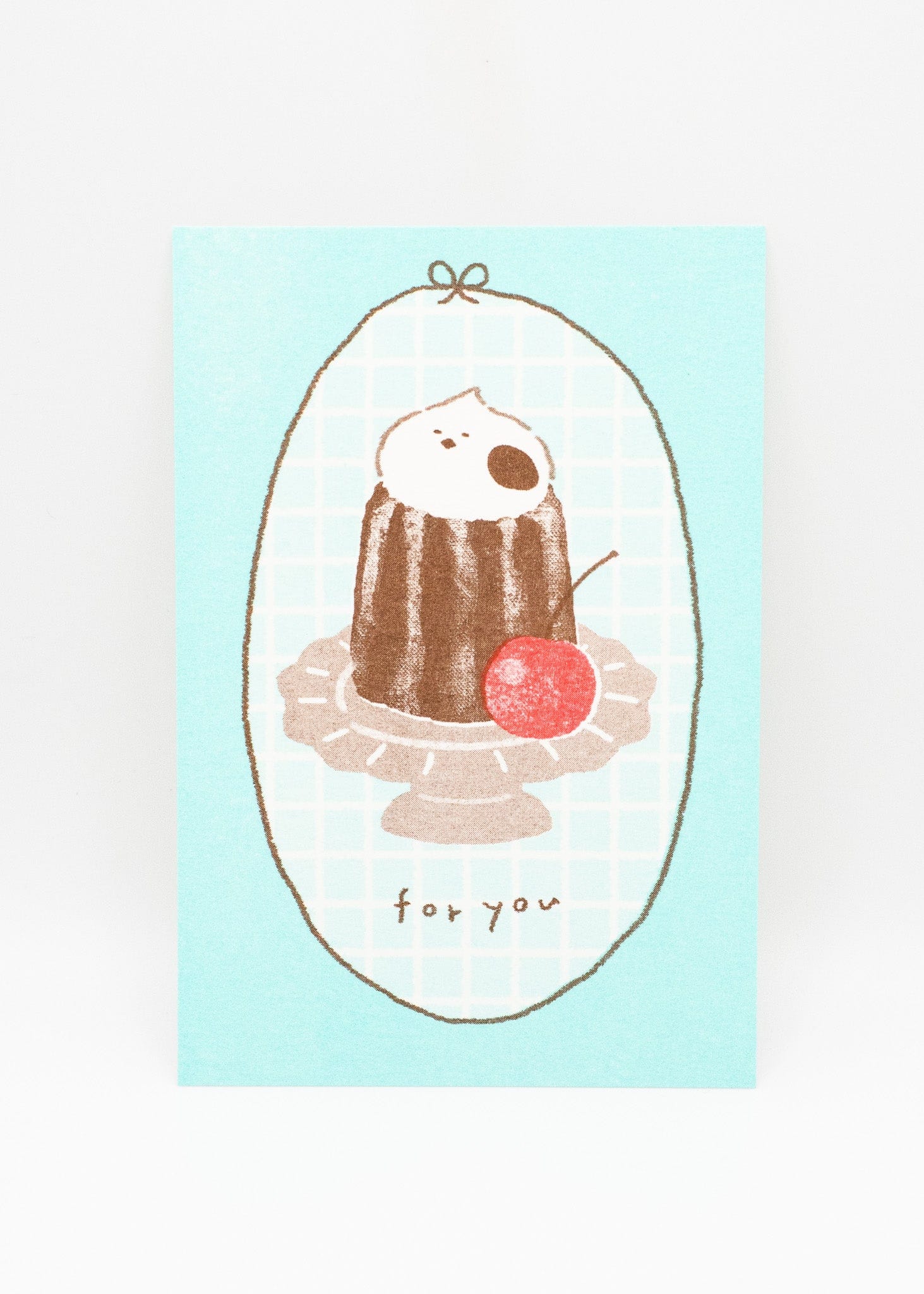 FURUKAWASHIKO Snow Bird Pudding Furukawa Shiko x Jam Retro Printed Postcard - Cream Animals Series