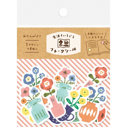 FURUKAWASHIKO Washi Stickers Vase Washi Flake Stickers