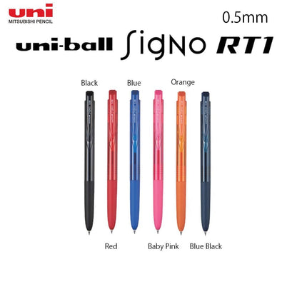 Hakubundo Black / 0.5mm MITSUBISHI UNI BALL SIGNO RT1 PEN ※Not Hanging package