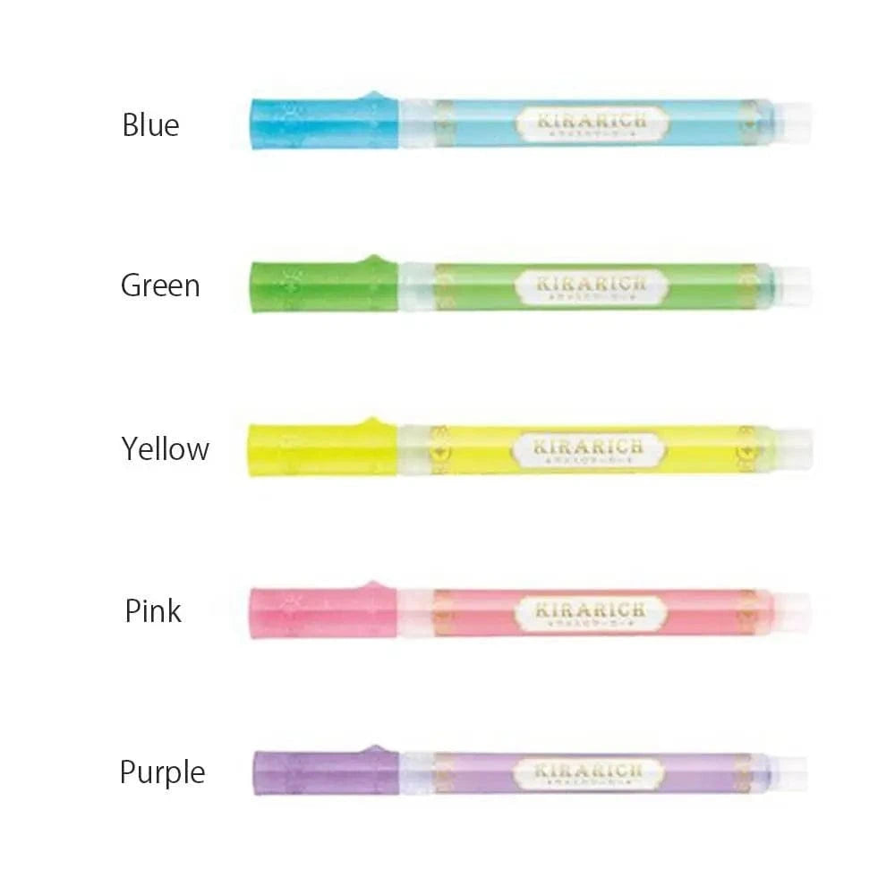 Hakubundo Highlighters & Markers Blue Zebra Glitter Highlighter Kirarich Pen