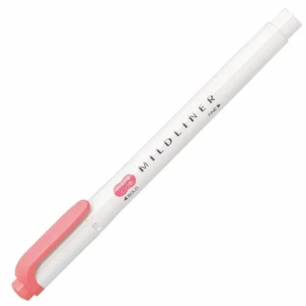 Hakubundo Highlighters & Markers CORAL PINK ZEBRA Mildliner Highlighter & Marker