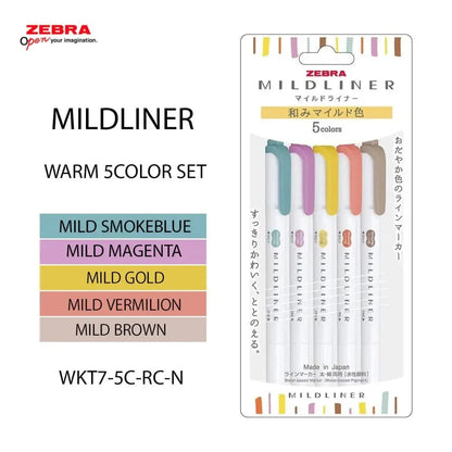 Hakubundo Highlighters & Markers Zebra Midliner Highlighter 5color Sets