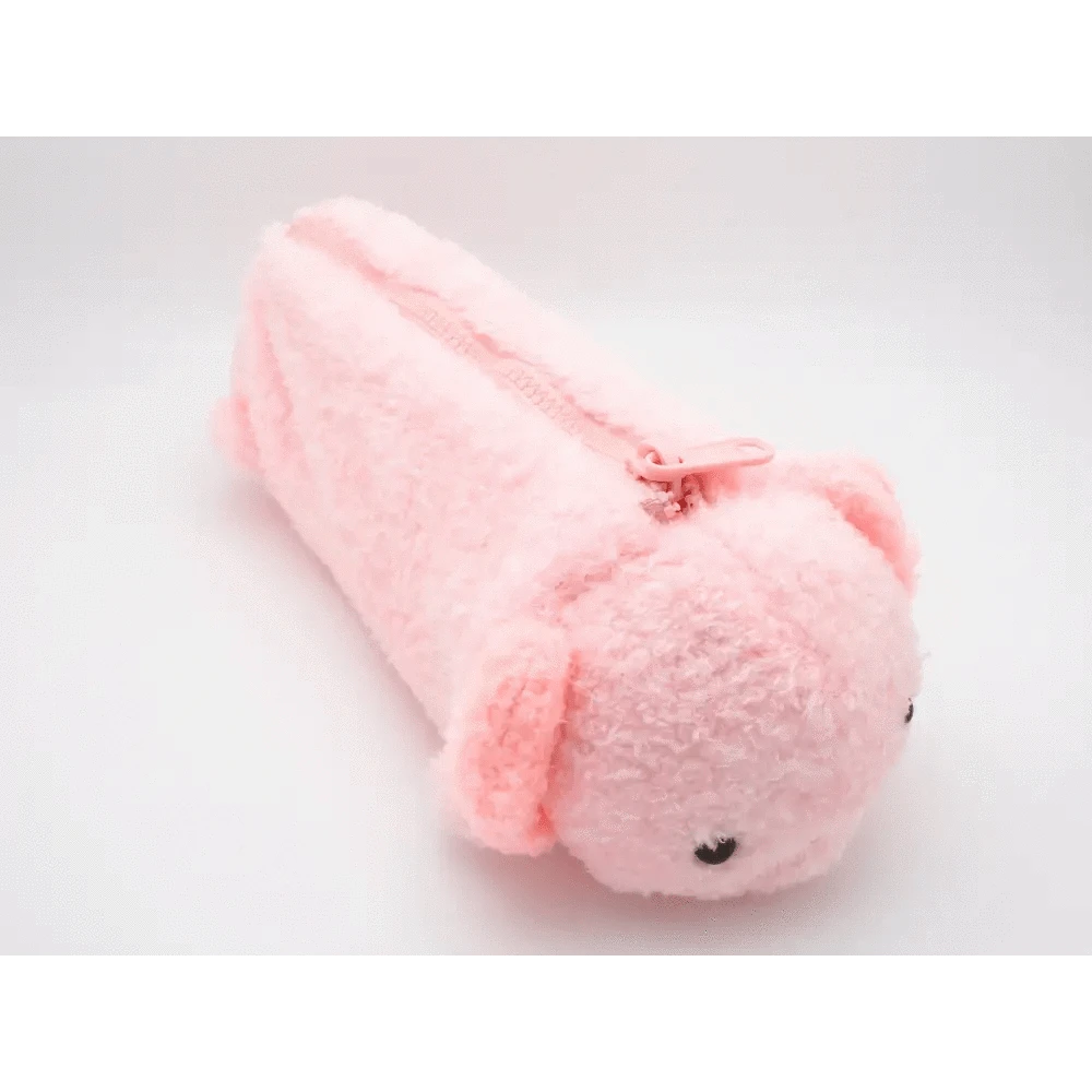 Hakubundo Pen & Pencil Cases Light Pink Axolotl Plush Pen Case Fluffy Fabric Pouch M